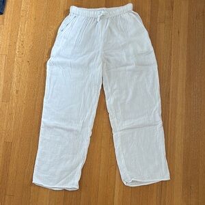 Aritzia Wilfred Free White Linen Pants
